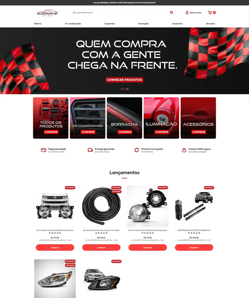 Loja virtual e e-commerce - Projeto Alternativa Auto Center
