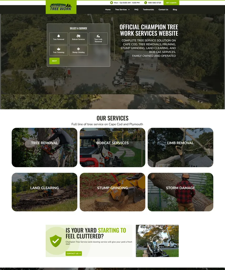 Desenvolvimento e criação de site - Projeto Champion Tree