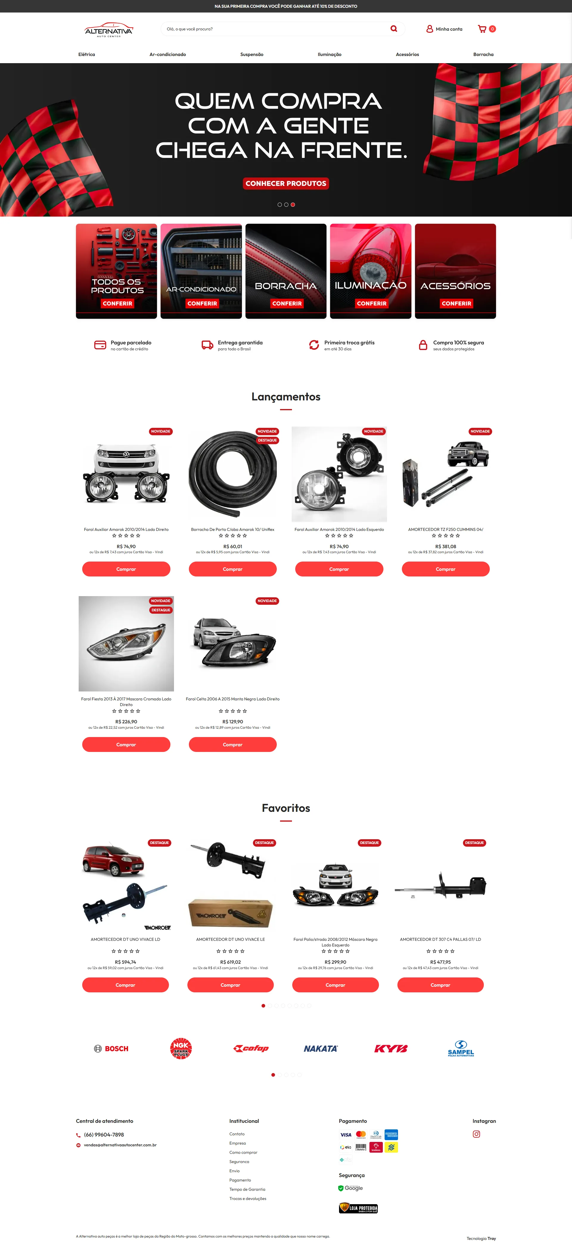 Página completa da loja virtual da Alternativa Auto Center